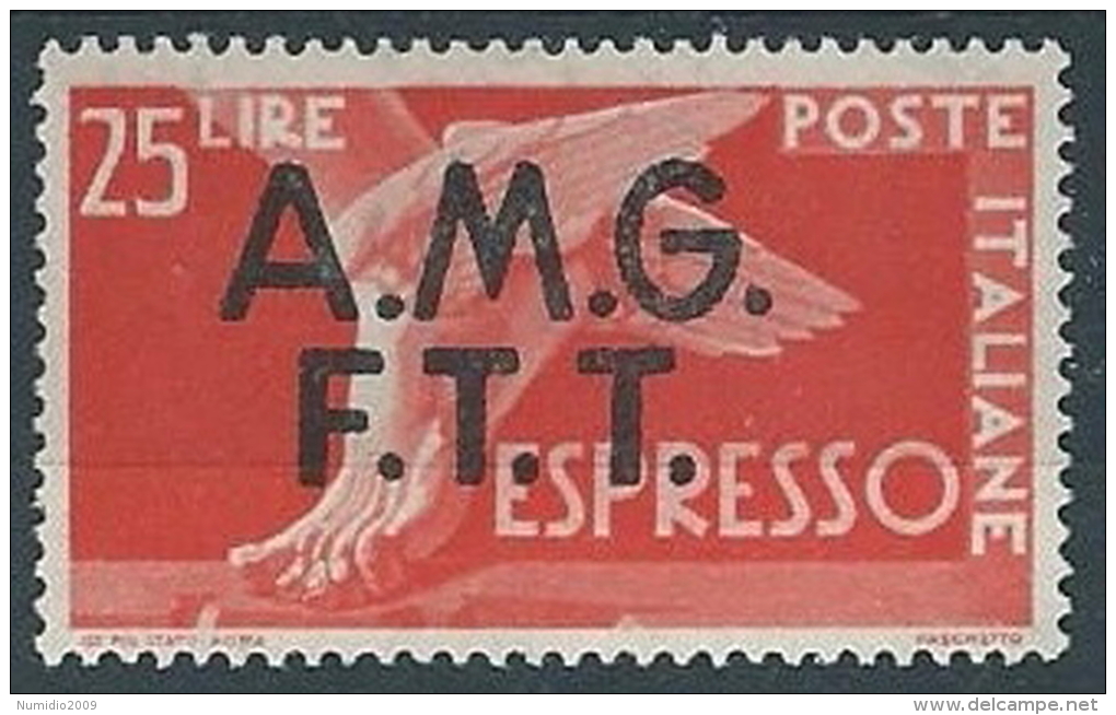 1947-48 TRIESTE A ESPRESSO DEMOCRATICA 25 LIRE MH * - ED259 - Express Mail