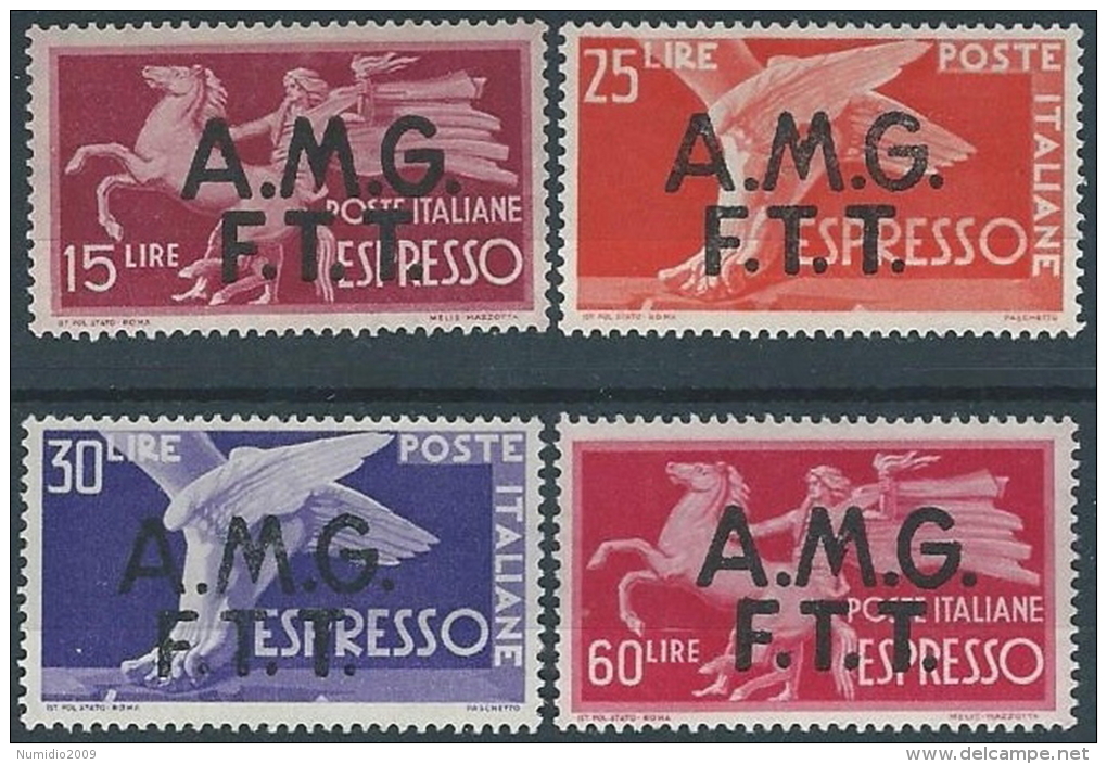 1947-48 TRIESTE A ESPRESSO DEMOCRATICA 4 VALORI MH * - ED258 - Express Mail