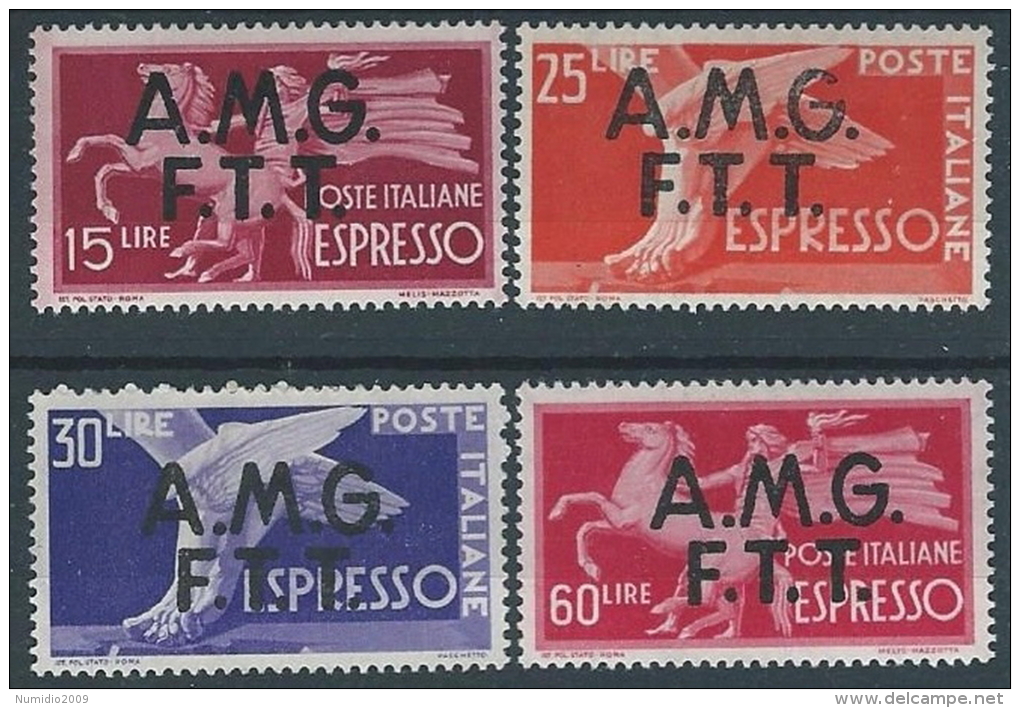 1947-48 TRIESTE A ESPRESSO DEMOCRATICA 4 VALORI MH * - ED259 - Express Mail