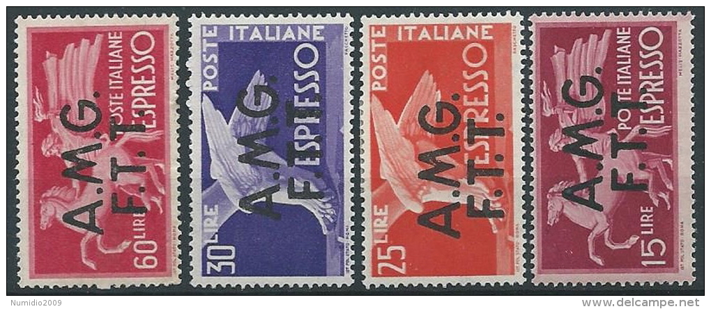 1947-48 TRIESTE A ESPRESSO DEMOCRATICA 4 VALORI MH * - ED260 - Express Mail