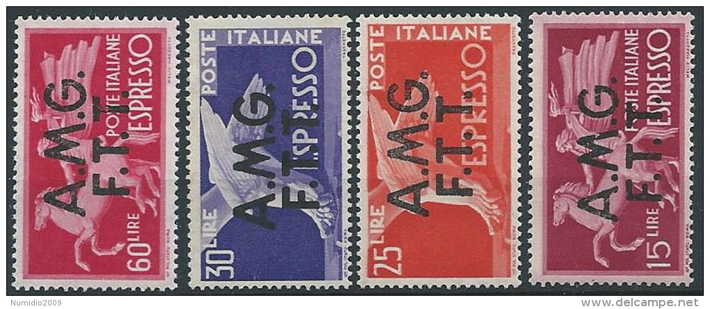 1947-48 TRIESTE A ESPRESSO DEMOCRATICA 4 VALORI MH * - ED261 - Express Mail