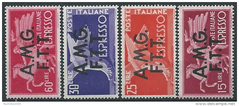 1947-48 TRIESTE A ESPRESSO DEMOCRATICA 4 VALORI MH * - ED262 - Express Mail