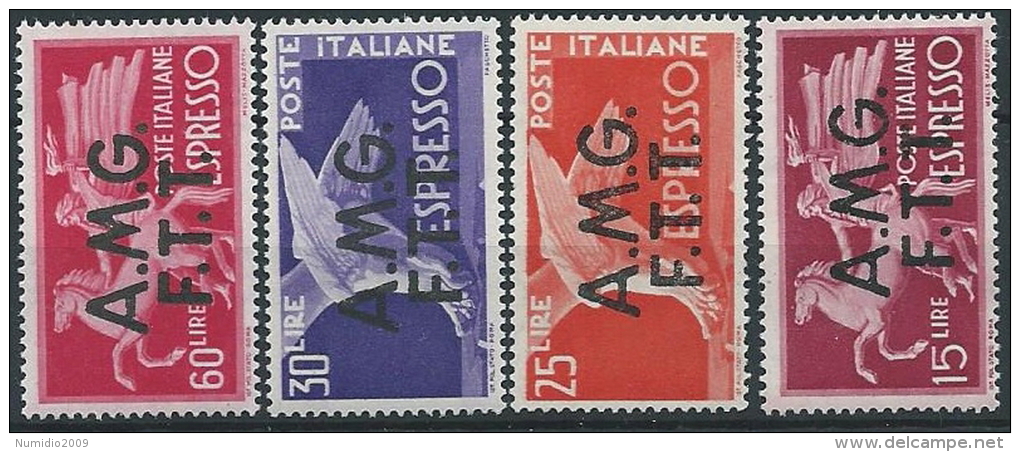 1947-48 TRIESTE A ESPRESSO DEMOCRATICA 4 VALORI MH * - ED262-2 - Express Mail