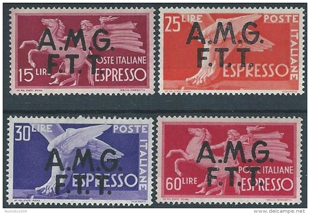 1947-48 TRIESTE A ESPRESSO DEMOCRATICA 4 VALORI MH * - ED264 - Express Mail