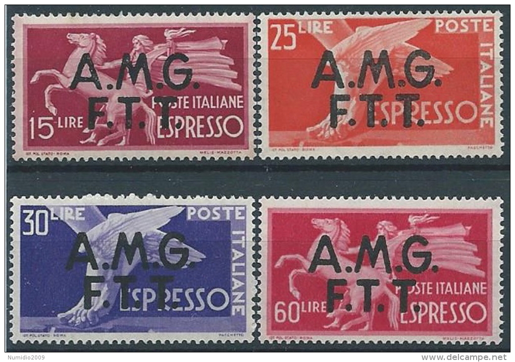 1947-48 TRIESTE A ESPRESSO DEMOCRATICA 4 VALORI MNH ** - ED263 - Express Mail