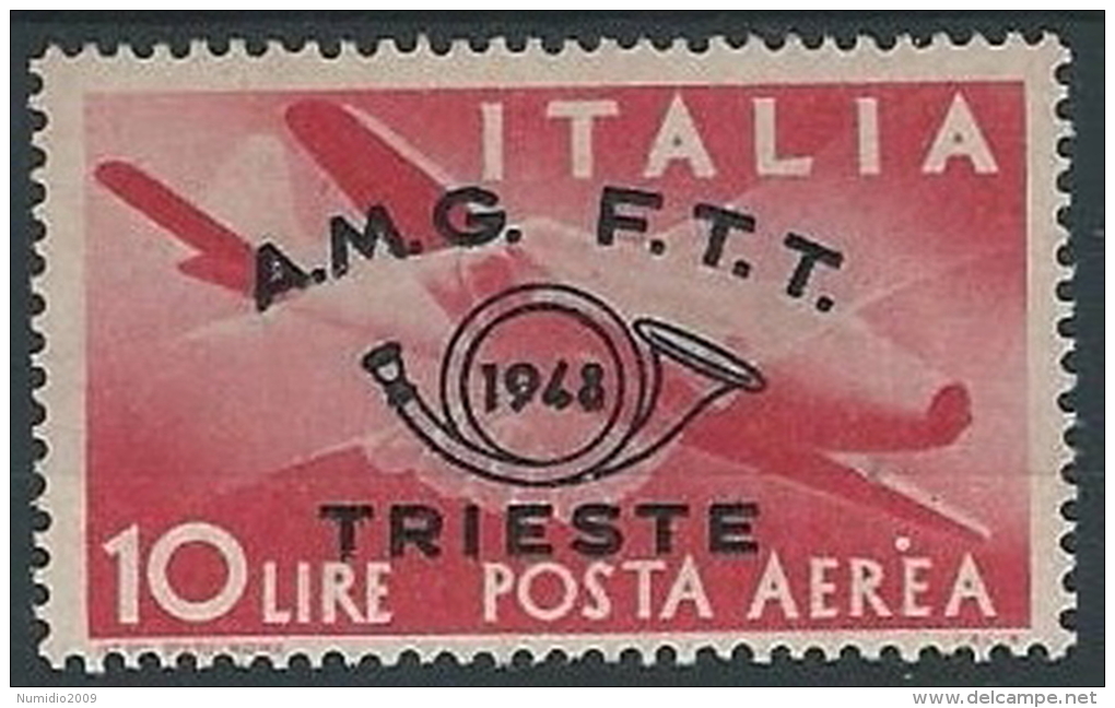 1948 TRIESTE A CONVEGNO FILATELICO POSTA AEREA 10 LIRE MH * - ED272 - Luftpost