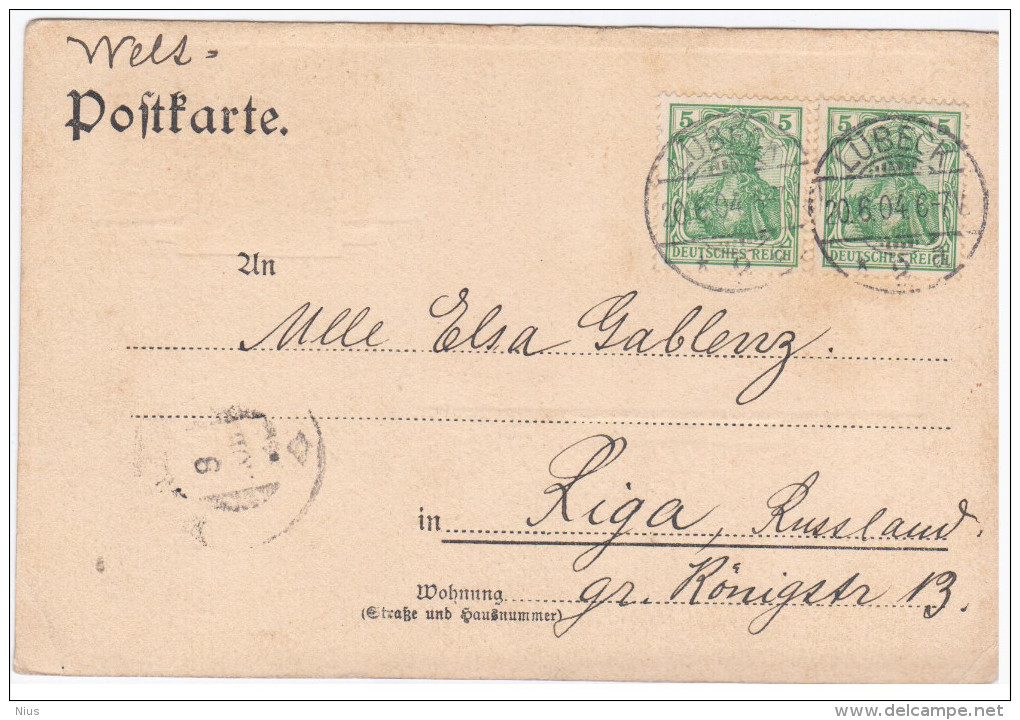 Germany Deutschland, Harry Truller Celle, Konigl.Schloss Zu Celle, Sent To Riga Latvia 1904, Cancelled In Lubeck - Celle
