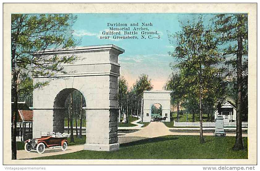 220241-North Carolina, Greensboro, Guilford Battle Ground, Davidson & Nash Memorial Arches, E.C. Kropp No 16455 - Greensboro