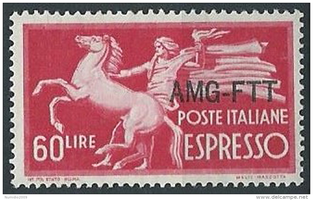1950 TRIESTE A ESPRESSO 60 LIRE MH * - ED291-2 - Express Mail