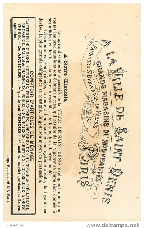 CHROMO DOREE A LA VILLE DE SAINT DENIS IMP. ROMANET BALZAC  VOIR LES DEUX SCANS - Otros & Sin Clasificación