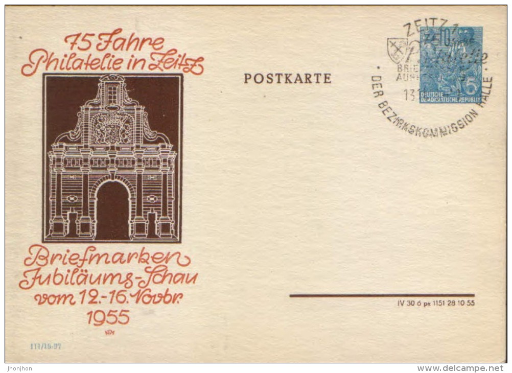 Germany/ DDR - Postal Stationery Postcard  1955 - 75 Jahre Philatelie In Zeitz, PP 417 - Private Postcards - Used