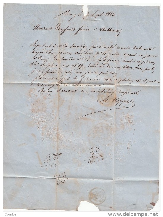 LETTRE SUISSE. 1862, G. KEPPEL VEVEY Pour MULHOUSE, Entrée SUISSE-St LOUIS, TAXE 4  / 7 5 22 - ...-1845 Préphilatélie