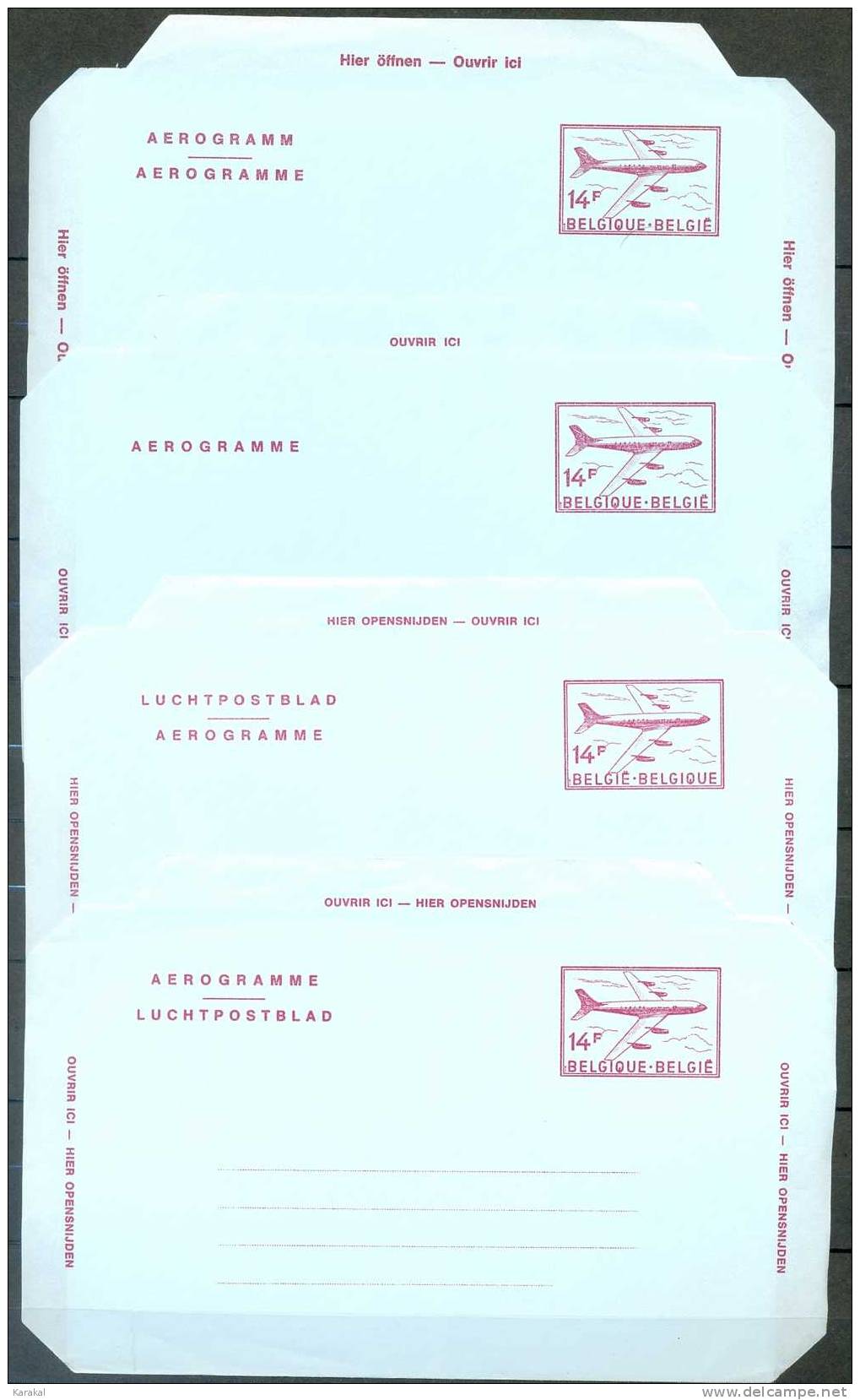 België Belgique Belgium Aérogramme Luchtpostblad Aerogram Aerogramm 18 Série Complète Full Series Volledige Reeks MNH XX - Aerogramme