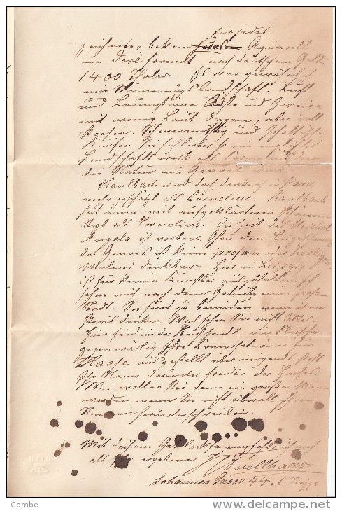 1869 LETTRE ALLEMAGNE, LEIPZIG Pour PARIS, Entrée PRUSSE-FORBACH 4   / 7 5 22 - Storia Postale