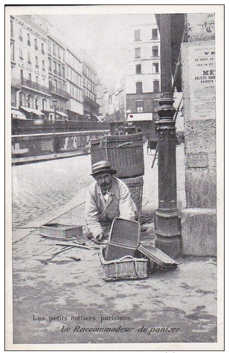 CPA  Authentique Ed Laas & Pecaud  Les Petits METIERS Parisiens Le RACCOMMODEUR De PANIERS - Petits Métiers à Paris