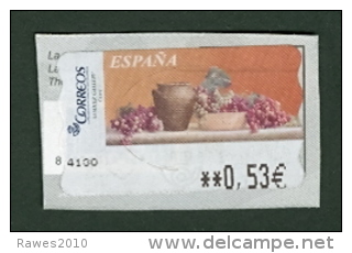 Spanien Automatenmarke 0,53 &euro; Weintrauben + Vase - Briefe U. Dokumente