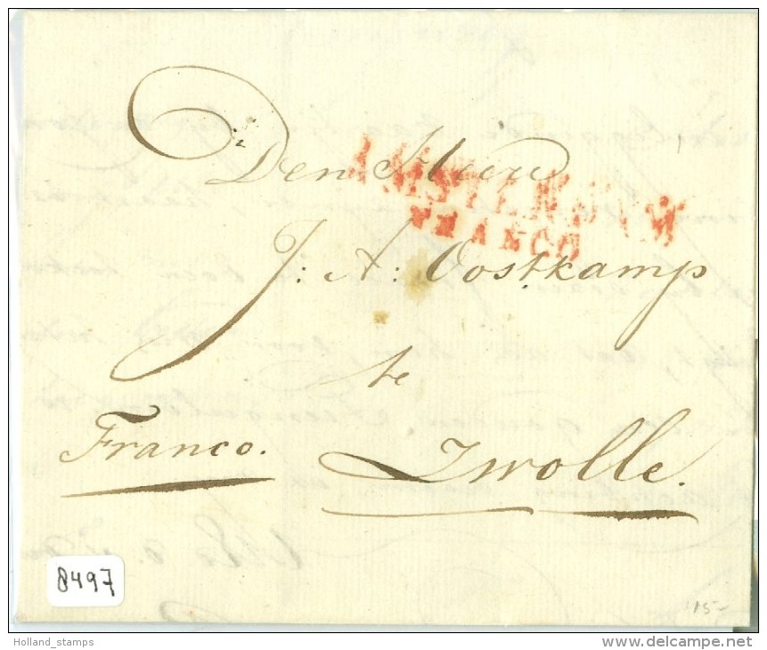 E.o. HANDGESCHREVEN BRIEF Uit 1825 Van AMSTERDAM Naar ZWOLLE (8497) - ...-1852 Préphilatélie