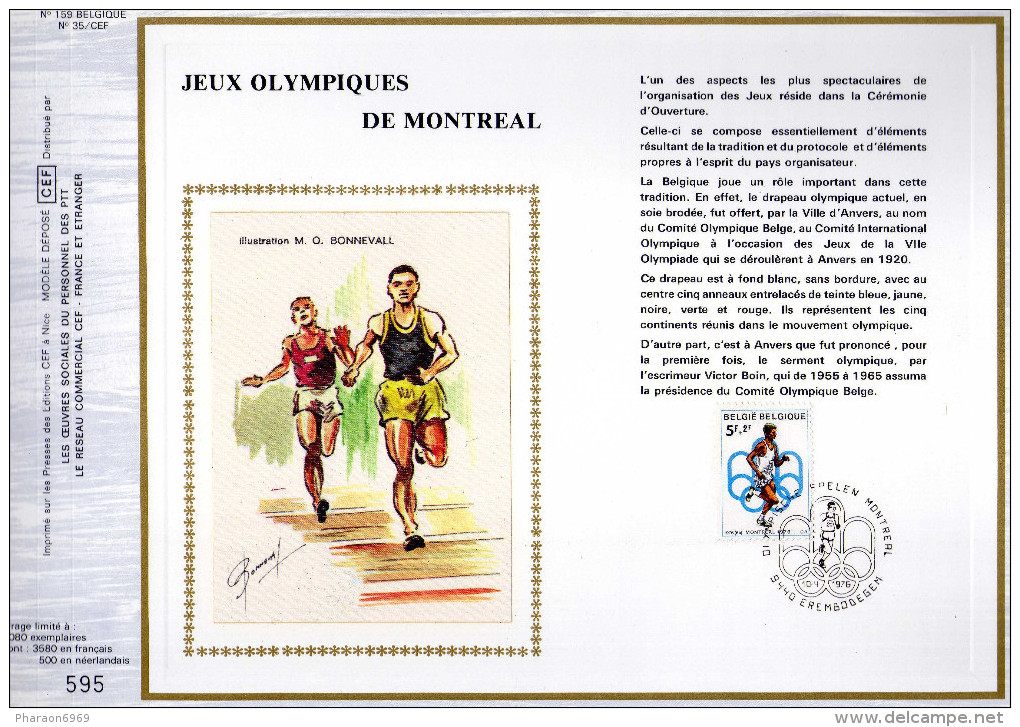 2 Feuillets Tirage Limité CEF 158 159 1800 à1802 Jeux Olympiques De Montréal 1976 Natation Athlétisme équitation - 1971-1980