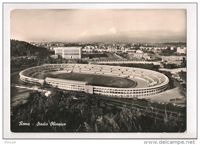 ROMA STADIO OLIMPICO CARTOLINA FORMATO GRANDE VIAGGIATA NEL 1959 - Estadios E Instalaciones Deportivas