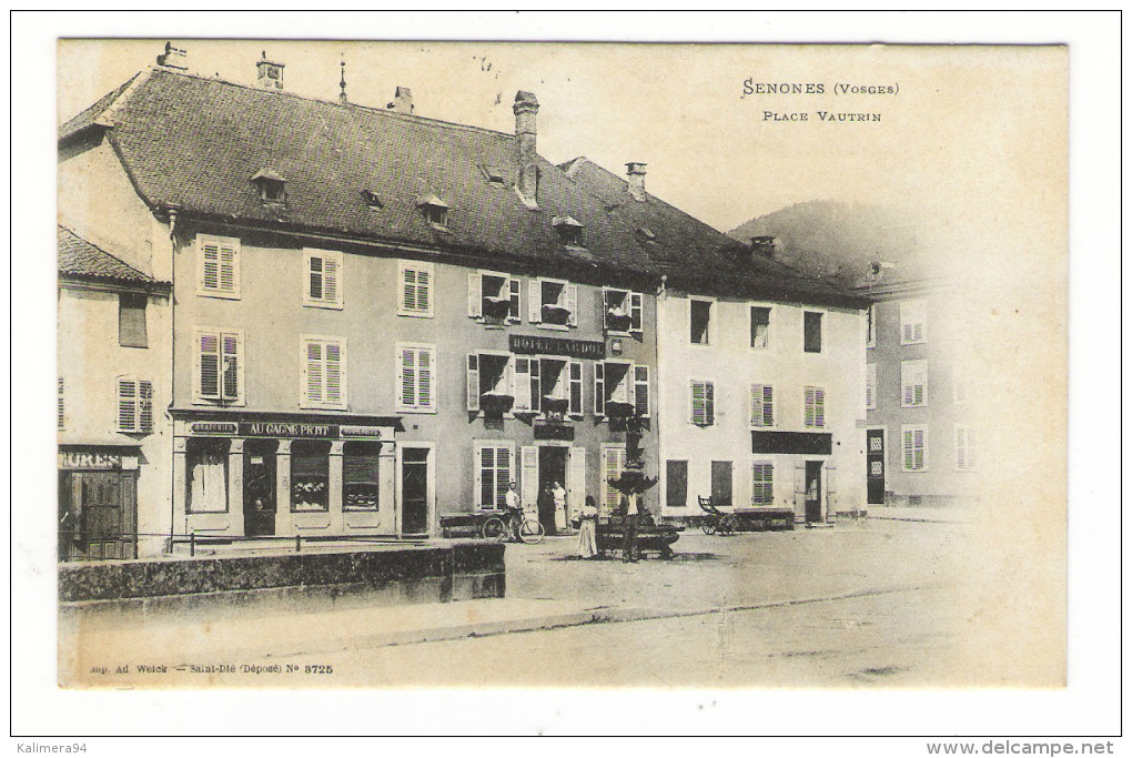 VOSGES  /  SENONES  /  PLACE  VAUTRIN  ( Hôtel BARDOL ) /  Cachets De Convoyeur  :  SENONES à ETIVAL + NANCY à SAINT-DIE - Senones