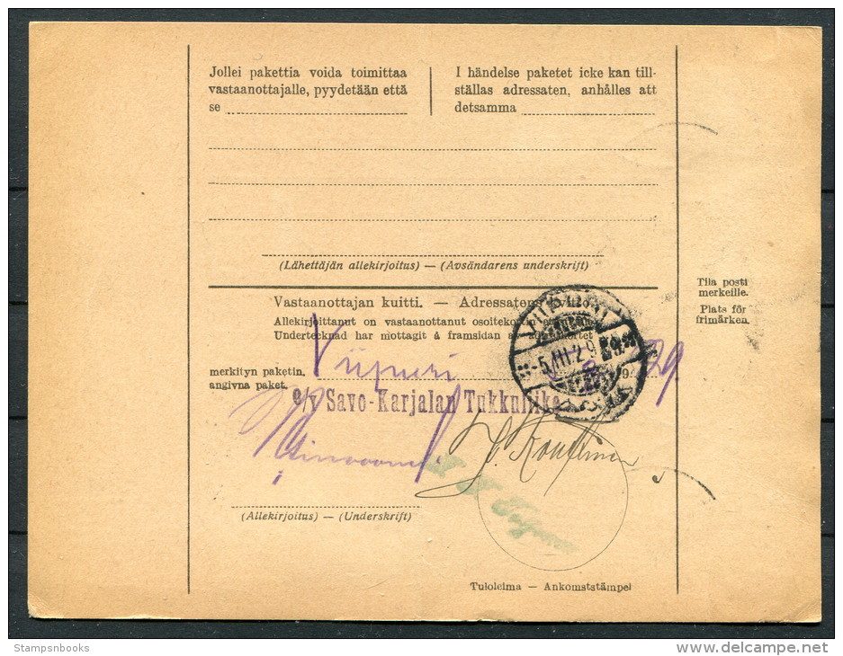 1929 Finland Lahti Adresskort - O/Y Savo-Karjalan Tukkuliike, Viipuri / Asiapapereita - Covers & Documents