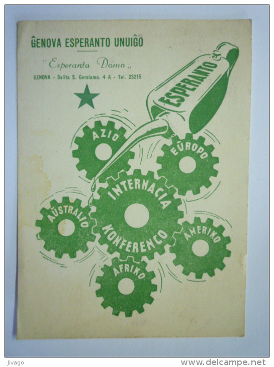 GENOVA  ESPERANTO  UNUIGO  " Esperanta  Domo "   1958 - Esperanto