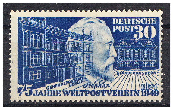 ALEMANIA BIZONA1949.YVERT Nº 82.75º ANIVERSARIO DE LA U.P.U.NUEVO CON CHARNELA .SES 352 - Otros & Sin Clasificación