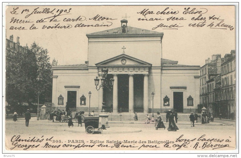 75 - PARIS 17 - Eglise Sainte-Marie Des Batignolles - 305 - 1903 - Iglesias
