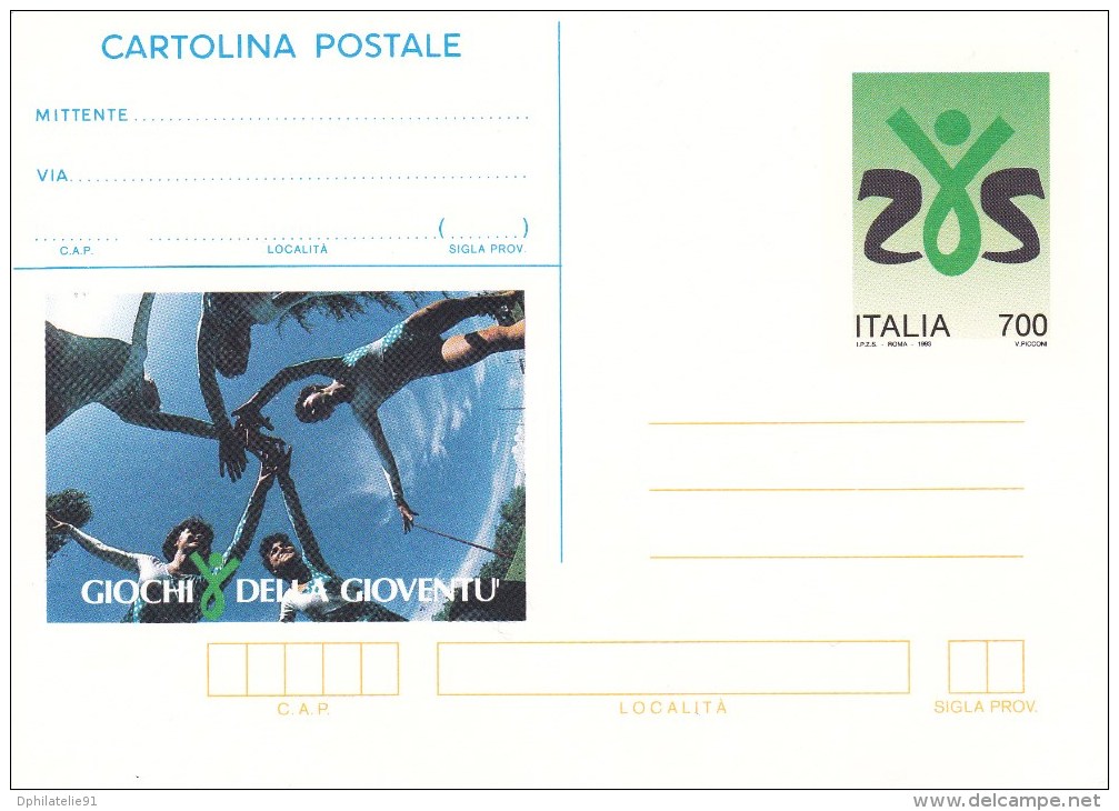 ITALIE - 1993 - GIOCCHI DELLA GIOVENTU - Carte Postale - Cartes Philatéliques