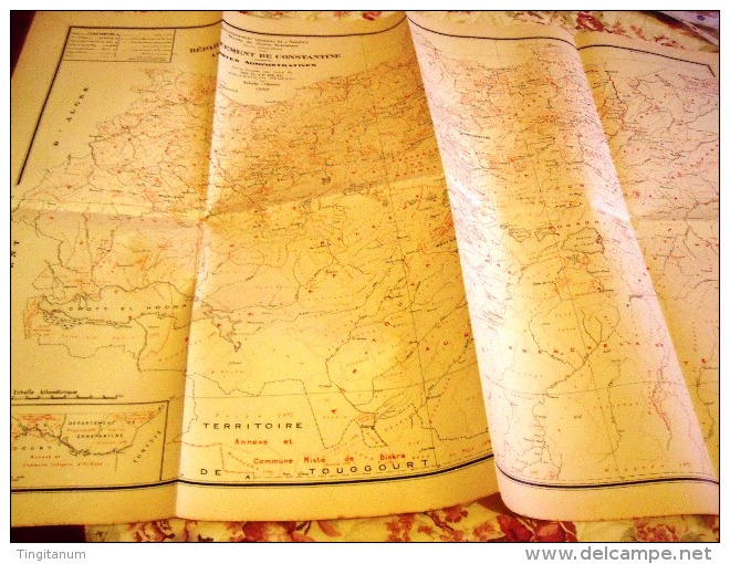 Carte Geographique Du Departement De Constantine.  Epoque Coloniale Francaise.1939 - Cartes Géographiques
