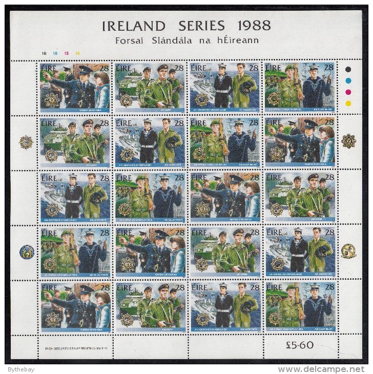 Ireland MNH Scott #726a Minisheet Of 5 Strips Of 4 Irish Security Forces - Blocks & Sheetlets