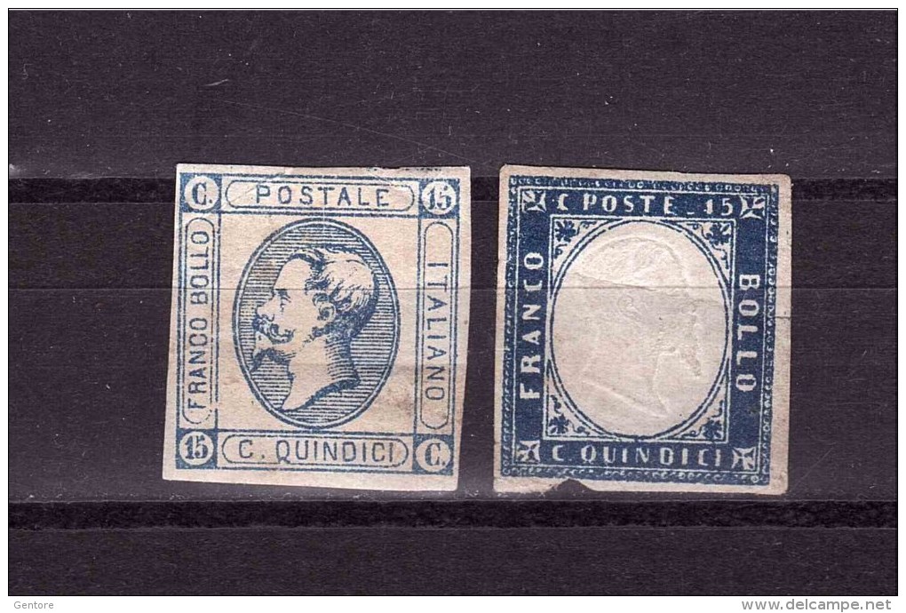 ITALY 1863  King Vittori Emanuele II Sassone Cat. N° 11-13  MINT Defectous - Mint/hinged