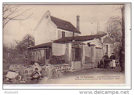 94 La Varenne - Carrefour Des Sorbiers - Ruines Et Dévastation De L'Inondation 1910 - Animé Homme Femmes Enfants - CPA - Autres & Non Classés