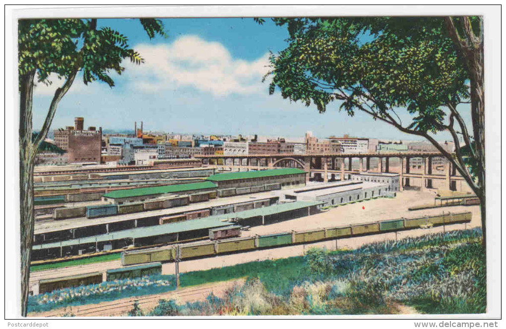 Railroad Yards Central Industrial District Kansas City Missouri Postcard - Kansas City – Missouri