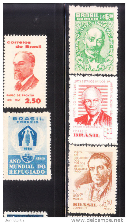 Brazil 1959-60 Famous People Group Mint Hinged - Ungebraucht