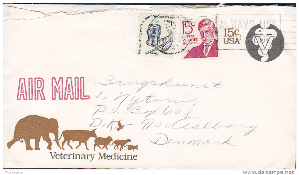 United States Airmail Uprated Postal Stationery Ganzsache Entier BRAGG Cover Brief Veterinary Medicine Cachet - 1961-80