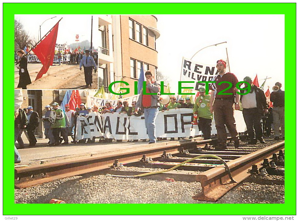 SYNDICATS  - VILVOORDE, BELGIQUE - FERMETURE USINE RENAULT INDUSTRIE, 1997 - PHOTO, R. CHERVET - TIRAGE 150 Ex - - Syndicats