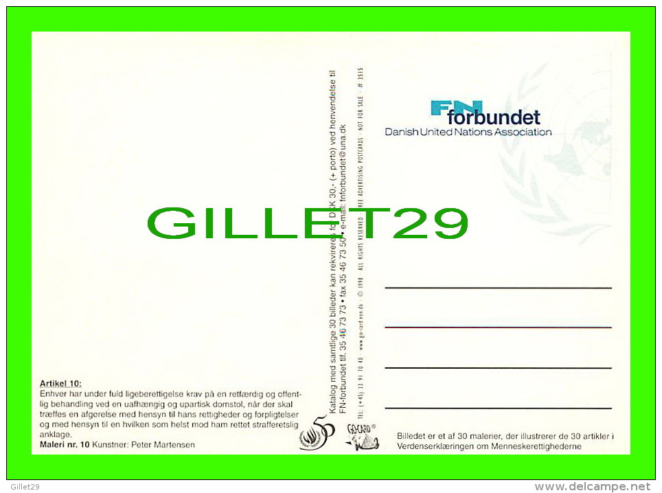 SYNDICATS - FN FORBUNDET - DANISH UNITED NATIONS ASSOCIATION - GO-CARD, 1998, No 3515 - - Gewerkschaften