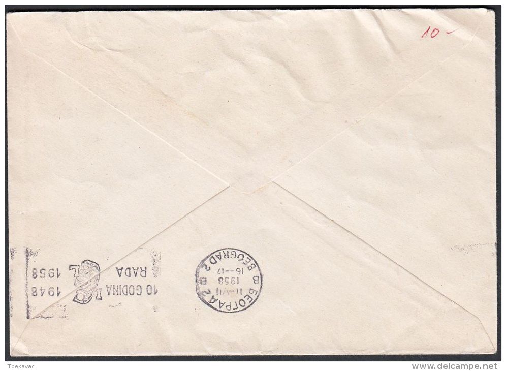 Yugoslavia 1958, Cover Pula To Beograd, W./special Postmark "Pula Movie Festival",  Ref.bbzg - Cartas & Documentos