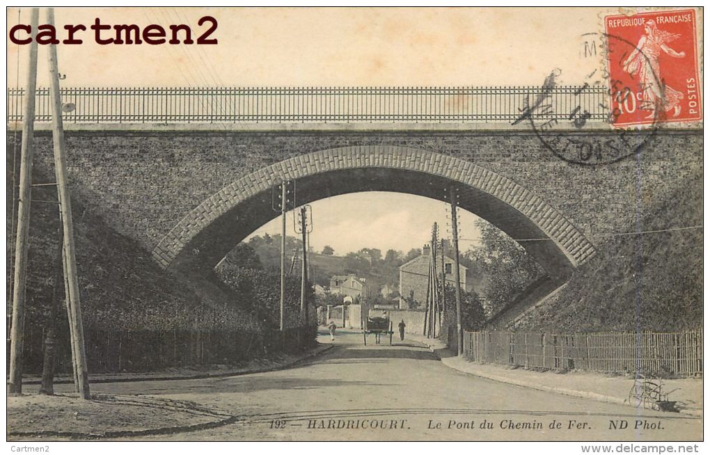 LOT DE 4 CPA : HARDRICOURT LE CHATEAU ET PONT DU CHEMIN DE FER 78 - Hardricourt