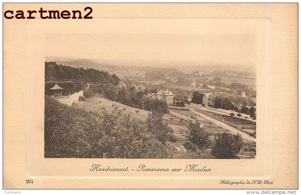 LOT DE 4 CPA : MEULAN-HARDRICOURT VUE GENERALE PANORAMA " EN VACANCES " 78 - Hardricourt