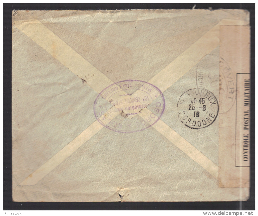 GRECE 1914/1918 Usages Courants Obl. S/enveloppe Censure Militaire Française - Lettres & Documents