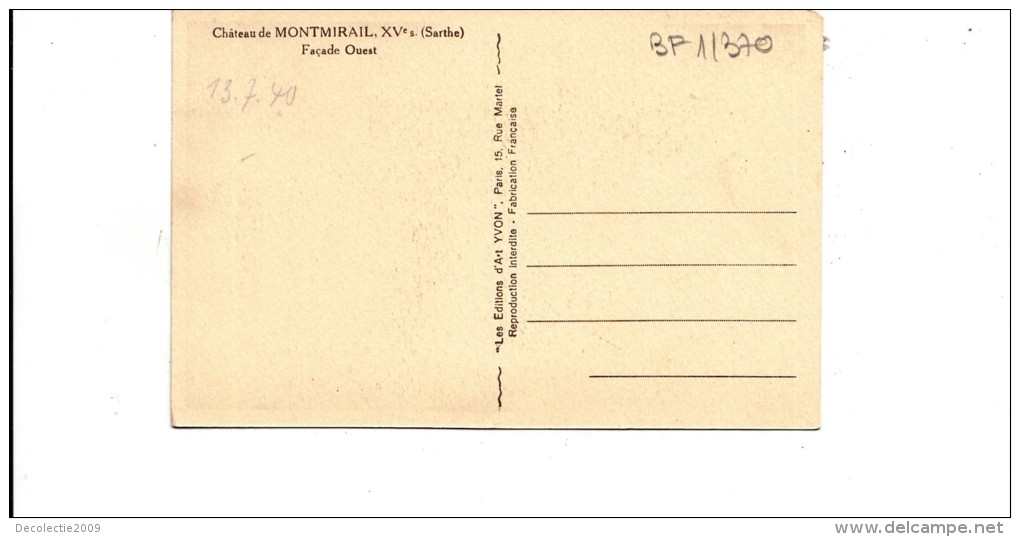 BF11370 Chteau De Montmirail Facade Ouest France Front/back Image - Montmirail