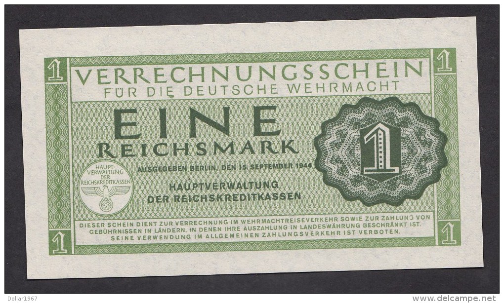 GERMANY - 1 REICHSMARK 1944 /  ERROR PRESS / ERREUR DE PRESSE / - [16] Fautés