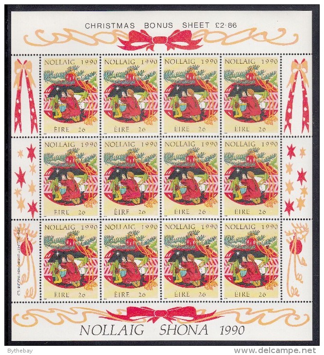 Ireland MNH Scott #818 Minisheet Of 12 26p Child Praying - Christmas - Hojas Y Bloques