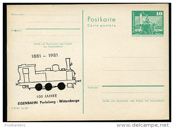 DDR P79-33-81 C166 Postkarte ZUDRUCK SCHIEF Eisenbahn Perleberg-Wittenberge 1981 - Cartoline Private - Nuovi