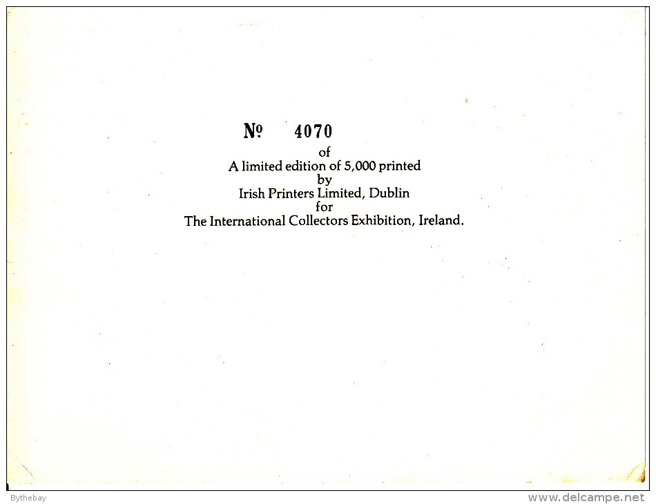 Ireland MNH Souvenir Card 1976 200th Anniversary American Declaration Of Independence - Int'l Collectors Exhibition - Autres & Non Classés