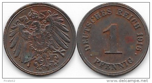 MONNAIE ALLEMANDE 1 PFENNIG 1916  G    **  Lot  113 - 1 Pfennig