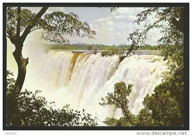 ZIMBABWE Victoria Falls Eastern Cataract In Flood Stamps Lion - Simbabwe