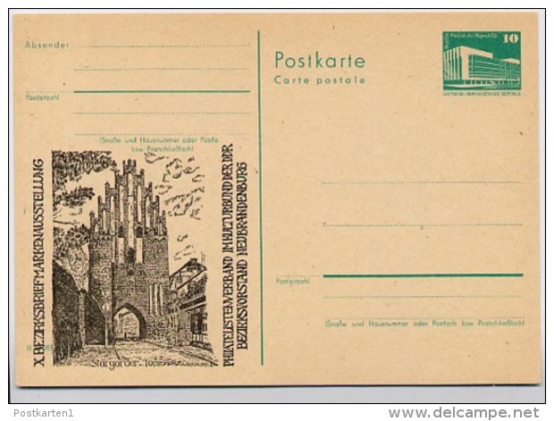 DDR P 84-1-82 C1 Postkarte Zudruck STARGARDER TOR NEUBRANDENBURG 1982 - Cartoline Private - Nuovi